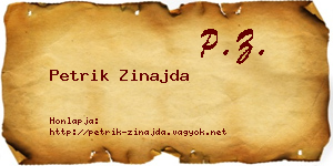 Petrik Zinajda névjegykártya